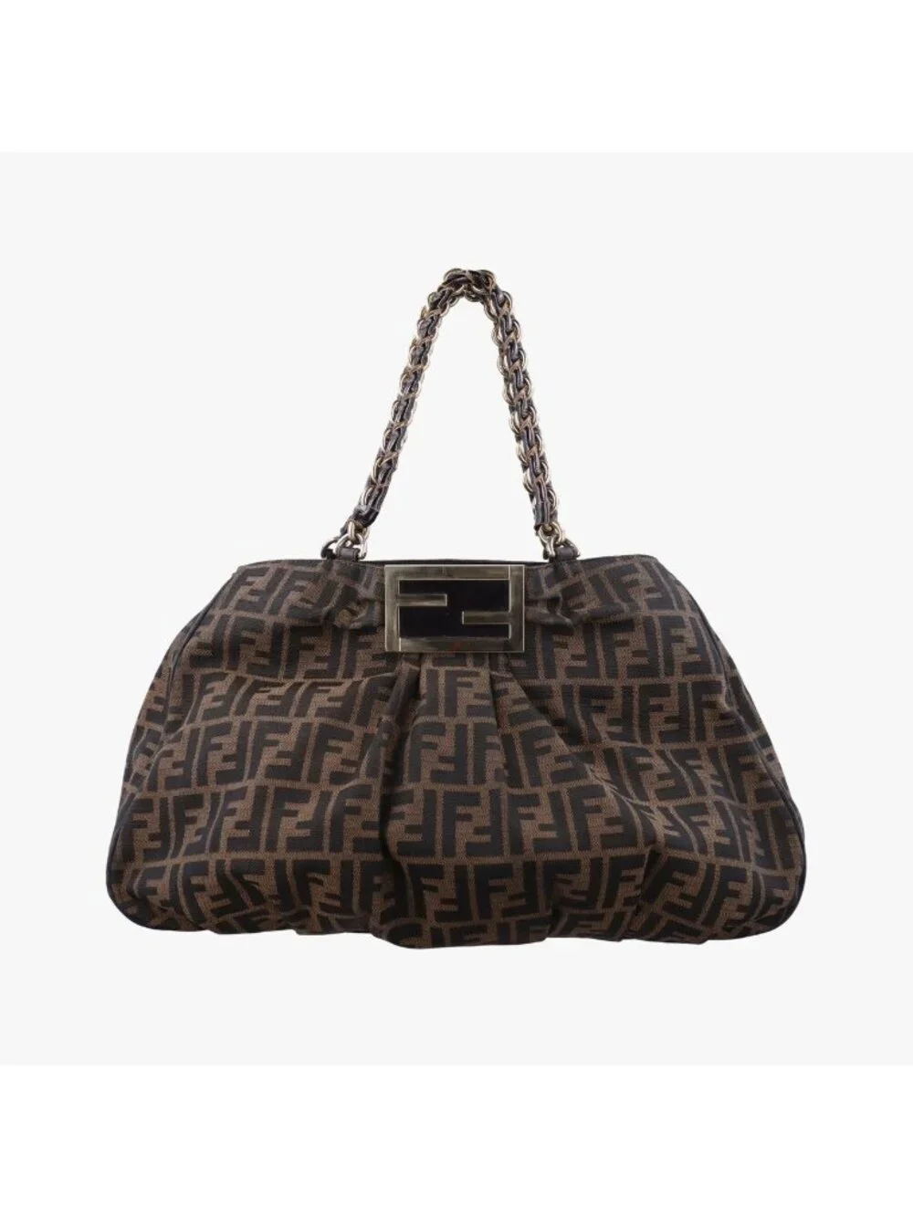 Fendi Mia Brown Canvas Shoulder